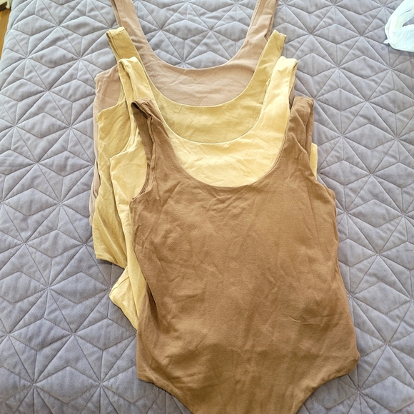 Banana Republic Tops - BANANA REPUBLIC set of 4 True Hues Slimming Scoop Neck Bodysuits M
